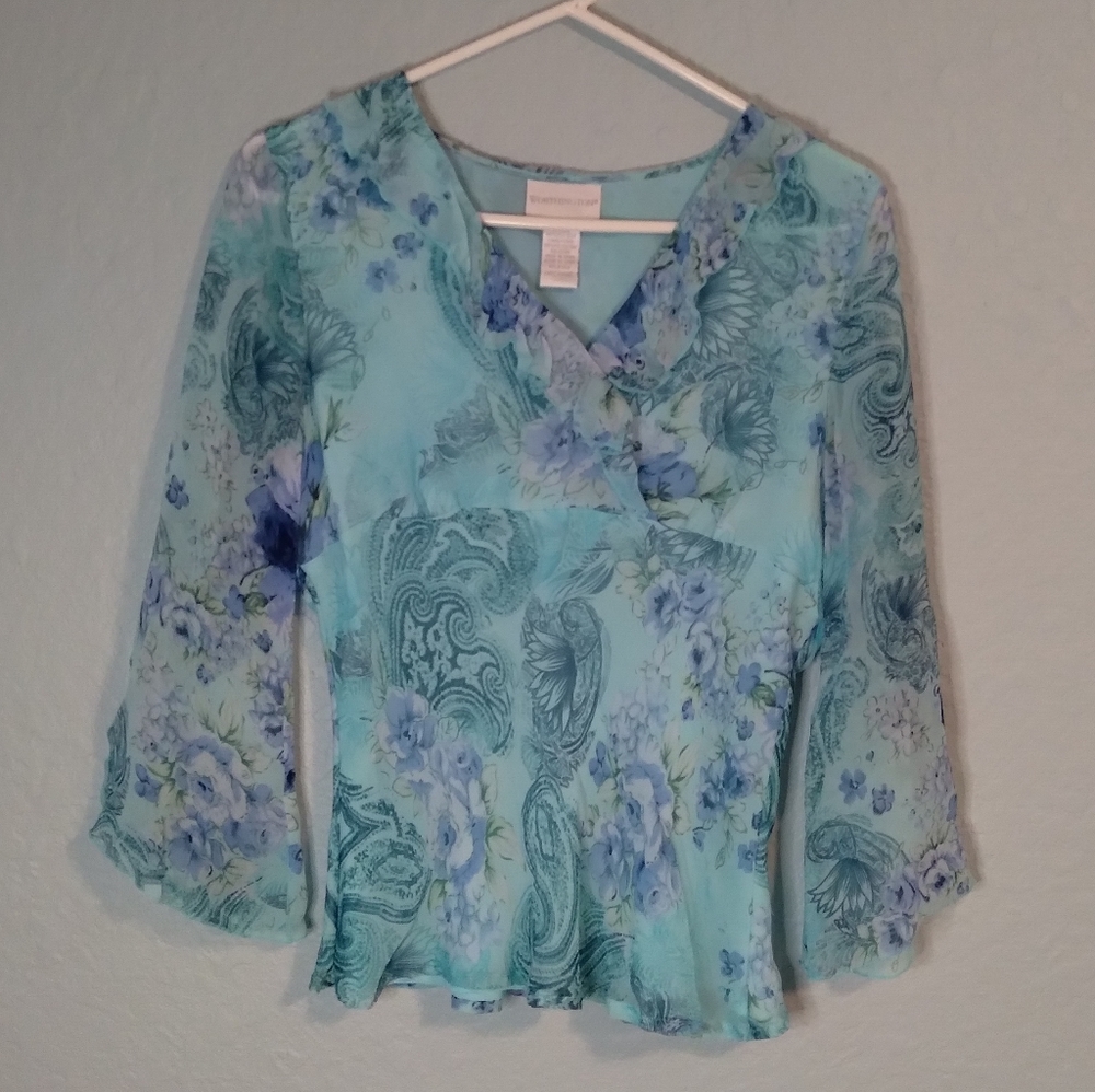 Worthington 100% Silk Chiffon blouse